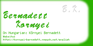 bernadett kornyei business card