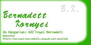 bernadett kornyei business card